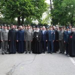 His Holiness Patriarch Irinej of Serbia and His Royal Highness Crown Prince Alexander II with officers and soldiers at Topcider miltary barracks 