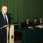 Prof. Dusan Batakovic, Dragan Bakic, HRH Crown Prince Alexander II, Stanislav Sretenovic and Aleksandar Marinkovic at the round table “King Aleksandar I Unifier and his time” in the cinema room of the Royal Palace