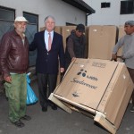 HRH Crown Prince Alexander during the delivery of humanitarian aid