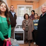 Their Royal Highnesses Crown Prince Alexander and Crown Princess Katherine during the visit to a flood affected family in Obrenovac, to whom they donated aelectrical cooker, food packs, personal hygiene items, school supplies...