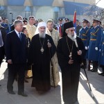 Њ.К.В. Престолонаследник Александар, Његова Светост Патријарх Иринеј и Његово Преосвештенство Епископ Шумадијски Јован долазе на државну церемонију обележавања стогодишњице Битке на Колубари