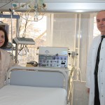 HRH Crown Princess Katherine and Prof. Dr Zoran Radojicic, director of the University Children’s Hospital at the Intensive Care Ward, next to the machines donated by the Crown Princess