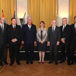 HRH Crown Prince Alexander and HE Mrs. Christine Moro, Ambassador of the Republic of France with other ambassadors