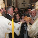 Njegovo Preosveštenstvo Episkop zahumsko-hercegovački i prmorski g-din Grigorije, Nj.K.V. Prestolonaslednik Aleksandar, g-din Andrija Mladenović, zamenik gradonačelnika Beograda, Njegovo Visokopreoveštenstvo Mitropolit crnogorsko-primorski g-din Amfilohije i Njegova Svetost Patrijarh Srpski g-din Irinej