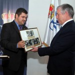 Mr. Andrija Šošić, the author of the exhibition "Fulfilled Legacy" and HRH Crown Prince Alexander