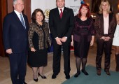Their Royal Highnesses Crown Prince Alexander and Crown Princess Katherine with Mr Goran Bojovic, director of the Institute for Sport and Sports Medicine and his associates