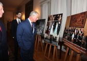 Crown Prince Alexander, the Prince of Wales and Hereditary Prince Peter touring the exhibition “Two Royal Families – Historical Ties” about the relations between Serbian and British Royal Family