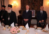 From left to right: Prof. Dr Dusan Batakovic, member of the Privy Council, His Eminence Archbishop of Ohrid and Metropolitan of Skopje Jovan, His Holiness Patriarch Irinej of Serbia, HRH Crown Prince Alexander and Prof. Dr Mileta Radojevic