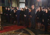 From left to right: HE Mr Tomislav Nikolic, president of Serbia, HRH Crown Prince Alexander, HRH Hereditary Prince Peter, HRH Crown Princess Katherine, HRH Prince Michael, HRH Princess Barbara, HRH Prince Dusan, HRH Prince Serge, HRH Princess Eleonora and HRH Princess Elizabeth