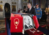 HE Mr Tomislav Nikolic, president of Serbia near the catafalque of late Prince Alexander