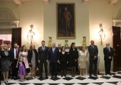 Left to right: HE Mr Zoran Djordjevic, Minister of Defense, HRH Crown Prince Alexander, HRH Crown Princess Katherine, HRH Princess Eleonora, Mrs Betty Roumeliotis, HRH Prince Serge and Mr Dragomir Acovic