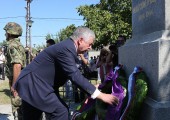 HRH Crown Prince Alexander lays a wreath at the Monument to Karadjordje and heroes of Misar
