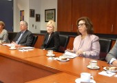 Their Royal Highnesses in the visit to Carleton University - in discussion with Dr. Rosanne Runte, President of Carleton University