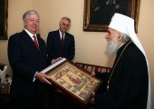 Nj.K.V. Prestolonaslednik Aleksandar, g-din Tomislav Nikolić, predsednik Republike Srbija i Njegova Svetost Patrijarh srpski G. Irinej