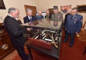 HRH Crown Prince Alexander and Mr. Dragomir Acovic watching the exhibition
