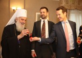 Његова Светост Патријарх српски Г. Иринеј са Њ.К.В. Принцом Петром и Принцом Филипом