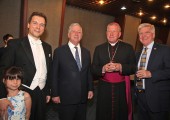 Mr. Bojan Sudjic with his daughter, HRH Crown Prince Alexander, The Most Reverend Archbishop of Belgrade Stanislav Hocevar, H.E. Mr. Kyle Scott, Ambassador of USA