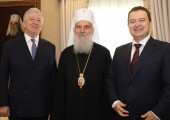 HRH Crown Prince Alexander, Mr. Ivica Dacic, Ivica Dacic, First Deputy Prime Minister and Minister of Foreign Affairs of Serbia and His Holiness Serbian Patriarch Irinej