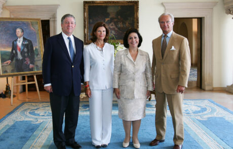 HRH Crown Prince Alexander and HRH Crown Princess Katherine with Their Majesties King Carl XVI Gustav and Queen Silvia of Sweden