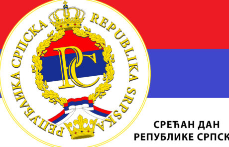 Coat of arms and the flag of the Republic of Srpska