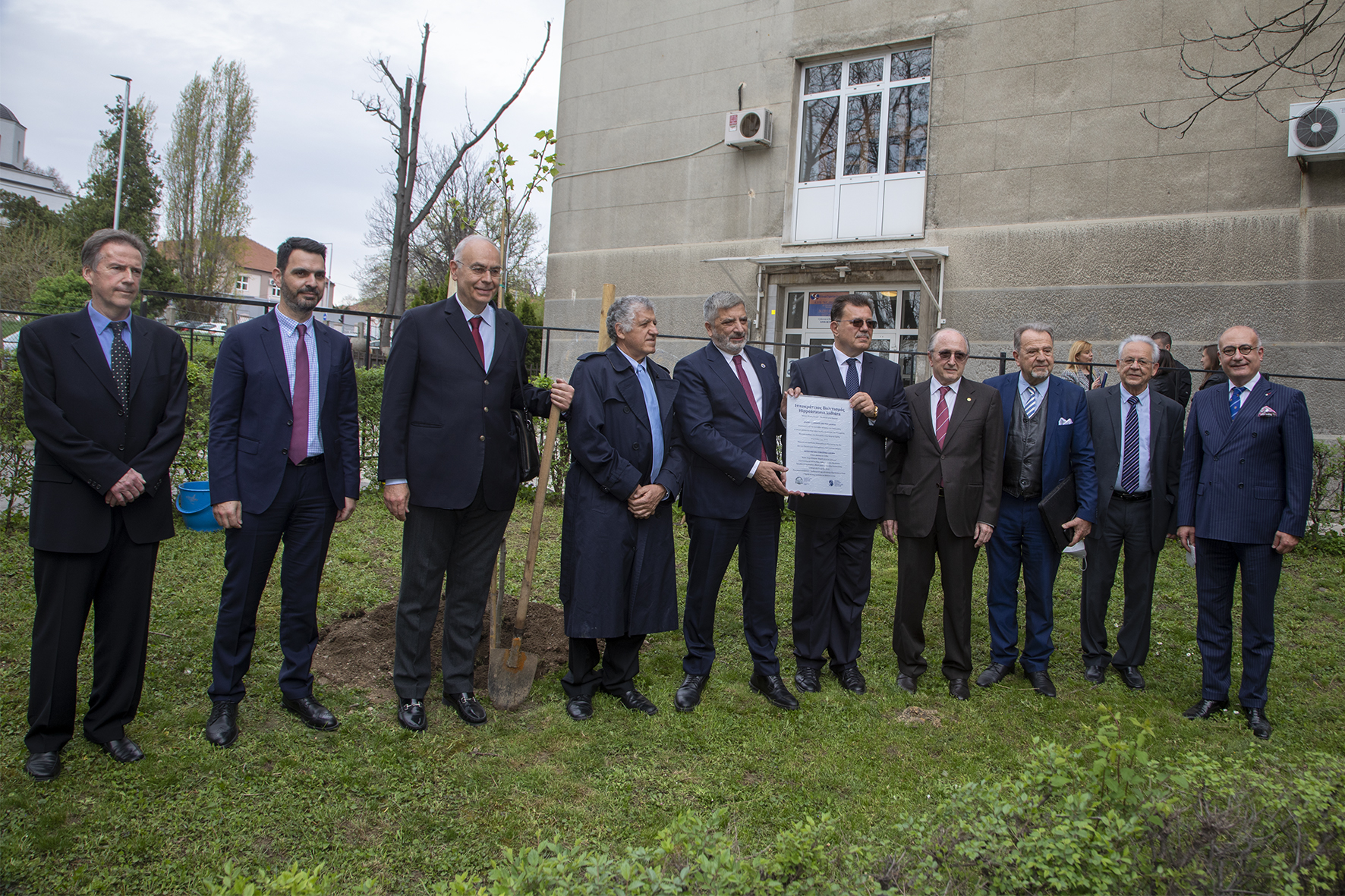 Planting of the seedling of tree of Hippocrates, Faculty of Medicine University of Belgrade