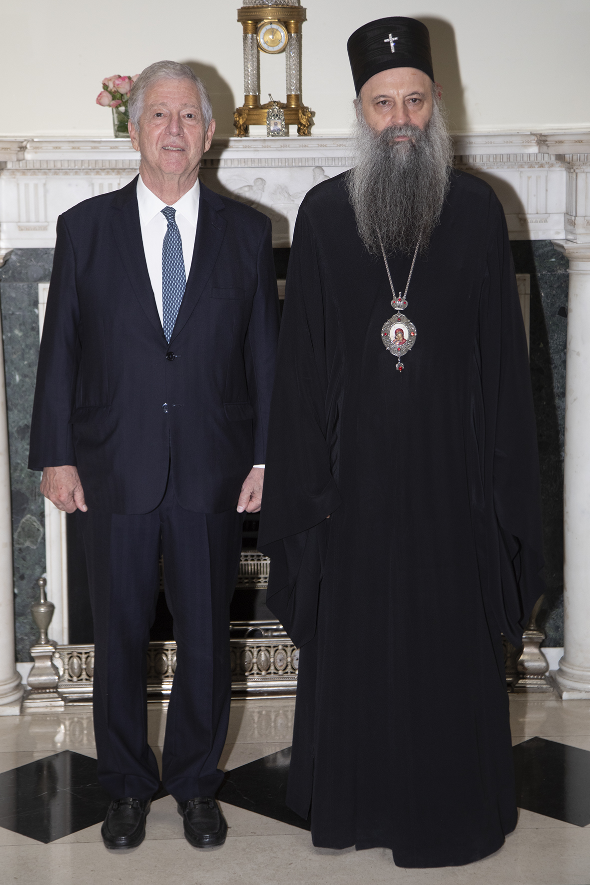 His Holiness Patriarch Porfirije and HRH Crown Prince Alexander