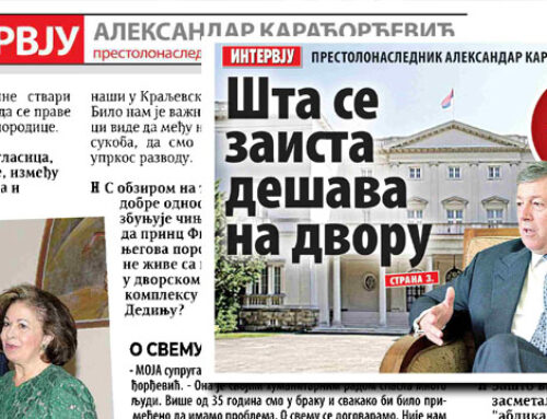 CROWN PRINCE FOR VECERNJE NOVOSTI: “THIS IS THE TRUTH ABOUT THE OCCURRENCES AT THE ROYAL PALACE”