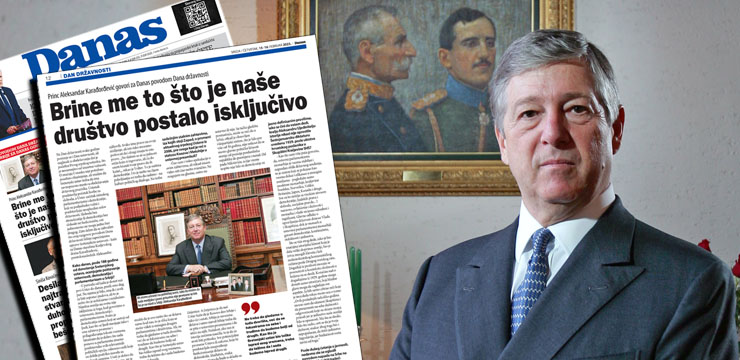CROWN PRINCE ALEXANDER’S STATEHOOD DAY OF SERBIA INTERVIEW DANAS NEWSPAPERS
