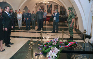HEREDITARY PRINCE PHILIP AND PRINCESS DANICA AT THE MEMORIAL SERVICE FOR THE OBRENOVIC ROYAL COUPLE